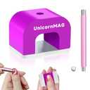 U-Shaped Horseshoe Nail Art Magnet with 30 lb Magnetic Pull - Heavy Duty Alnico Magnet for Cat Eye, Velvet, Aura, 3D Magnetic Nail Polish Effects (Purple)