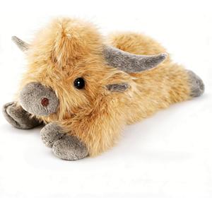 uoozii 20" | 4 Pounds Highland Cow Weighted Stuffed Animals with Unscented Microwavable Heating Pad, Cute Coolable Heatable Weighted Plush Warm Gift for Kids & Adults