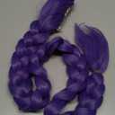 morvally Womens 47 Inches Purple Long Braided Ponytail Wig  Anime Cosplay Wigs for Women Halloween Costume Party (Purple, Adults)