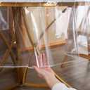 Walrus Clear Round Plastic Tablecloth Protector Waterproof Oil-Proof PVC Table Cloth Stain-Resistant Wipeable Table Cover for Round Table 90" Round