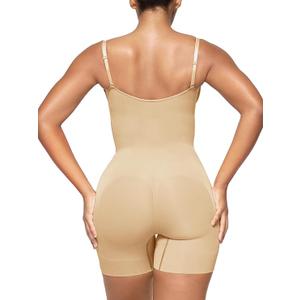 SHAPERX Open Bust Shapewear Tummy Control Bodysuits for Women Seamless Compression High Waisted Body Shaper S/M