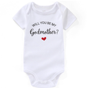 will you be my godfather proposal newborn Outfit godmother Baby Clothes Unisex infant Bodysuits, 0-3M