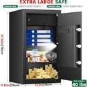 6.1 Cu ft Extra Large Home Safes Fireproof Waterproof, Anti-Theft Digital Security Safe Box With Programmable Keypad & Lock Box and Led Light, Fireproof Home Safe for Money Firearm Valuables