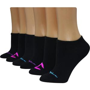 Champion Women's Low-Cut Socks, 6 Pack (5-9, Black Color Cs)