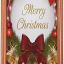 Qilmy Christmas Door Cover,Christmas Bell Bow And Snowflakes Door Covers Decoration of House Living Room Door Corridor Door Parties Shopping Mall Window 36x98in