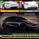 3Pcs Front Lip Compatible with Model Y 2020-2024 Bumper Airmatic Dam Lower Chin Splitter Protection Body Kit (Glossy Black)