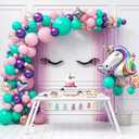 HOUSE OF PARTY Unicorn Balloons Arch Kit| Pink, Purple & Gold Confetti Balloon | Latex Balloons for Birthday, Photo Booth, Bridal Shower Party Decorations