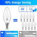 Energetic E12 LED Candelabra Light Bulbs 5.5W (60 Watt Equivalent), 4000K Cool White, 600LM Chandelier Light Bulbs, B11 Candle Bulbs for Ceiling Fan, CA 80 Recessed Can Light, Non-Dimmable, Pack of 6