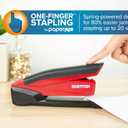Bostitch Office Inspire 15 Sheet Stapler - One Finger, No Effort, Spring Powered Stapler - 1 pc, Red