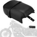 LKV Motorcycle Rear Leather Passenger Pillion Seat Pad Compatible With Harley Sportster Iron 883 XL883N 2018-2022 1200 XL1200N 2016-2022, Black