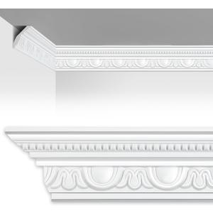 Marsui 4 Pcs Ceiling Crown Molding Trim 4-1/2 Inch Face x 94.5 in Long Total Decorative Ceiling Crown Moulding Trim Installed with Glue (Not Included) Luxe Style Decor(Elegant Style)