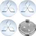 4PCS Wheel Center Caps for Mitsubishi Eclipse Spyder Pajero Sport Endeavor, 60mm/2.36" Car Wheel Hub Caps ABS Rim Center Hub Cover (Silver)