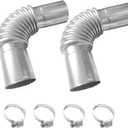 25mm Diesel Heater Exhaust Pipe Elbow Connector Parking Heater Exhaust Tip Elbow Connector Exhaust Port with Clamps Compatible with Eberspacher Webasto Diesel Heater (2 Sets)