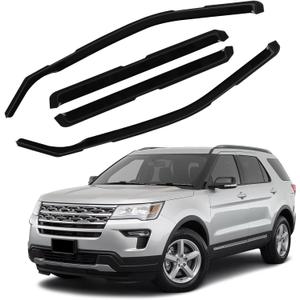 in Channel Rain Guards Fit for Ford Explorer 2011 2012 2013 2014 2015 2016 2017 2018 2019, Durable Vent Window Visors, Smoke Tinted Wind Deflectors, Vent Shade Shield, 4 PCS