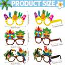 Vinsot 32 Pack Beach Pool Party Eyeglasses Decor Summer Luau Paper Glasses Bulk Hawaiian Sunglasses Frame Tropical Pool Props Photo Booth Props for Summer Beach Luau Party Favor Birthday Supply Decor