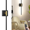 31.5 Inch Battery Operated Wall Sconce Set of Two, 8000mAh USB Rechargeable Wall Sconce with Remote Control, 360°Rotate Dimmable 3000K-6000K LED Wall Lights for Living Room, Hallway, Bedroom, (1 Pack)