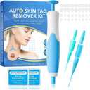 Auto Skin Tag Remover Kit Painless Skin Tag Remover Tool Kit with 40 Skin Tag Bands, Wart Removal Kit for Face Neck Fingers Legs, Skin Tag Removal Device for Home Use, Skin Care Tool for Mole Wart and Tag Removal