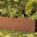 Keter 48" X 48" inches Wood Look Raised Garden Bed, Durable Outdoor Herb Garden Planter for Vegetables, Flowers, and Succulents, Brown