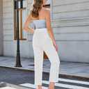 GRAPENT Cropped Jeans for Women High Waisted Straight Leg Embellished Rhinestone Concert Party Night Out Sparkly Jeans (White, M)