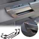 HAPPYHORSE Car Inner Door Panel Cover Trim Compatible with Toyot@ Tundra 2022 2023 2024，ABS Inner Door Handle Panel Cover Door C-Type Panel Decorative Cover Accessories (Oak Grain)