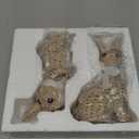 SafeSir Rattan Effect Resin Easter Bunny Figurines Decor 2 PCS Wicker Looking Rabbit Decorations with Bow for Spring Table Centerpieces Indoor Farmhouse Home Decor(Large Rattan)