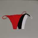 KUKU PANDA Cotton Thongs for Women Sexy Seamless Woman G String Panties 3 Pack Set (Medium, Black/Red/White)