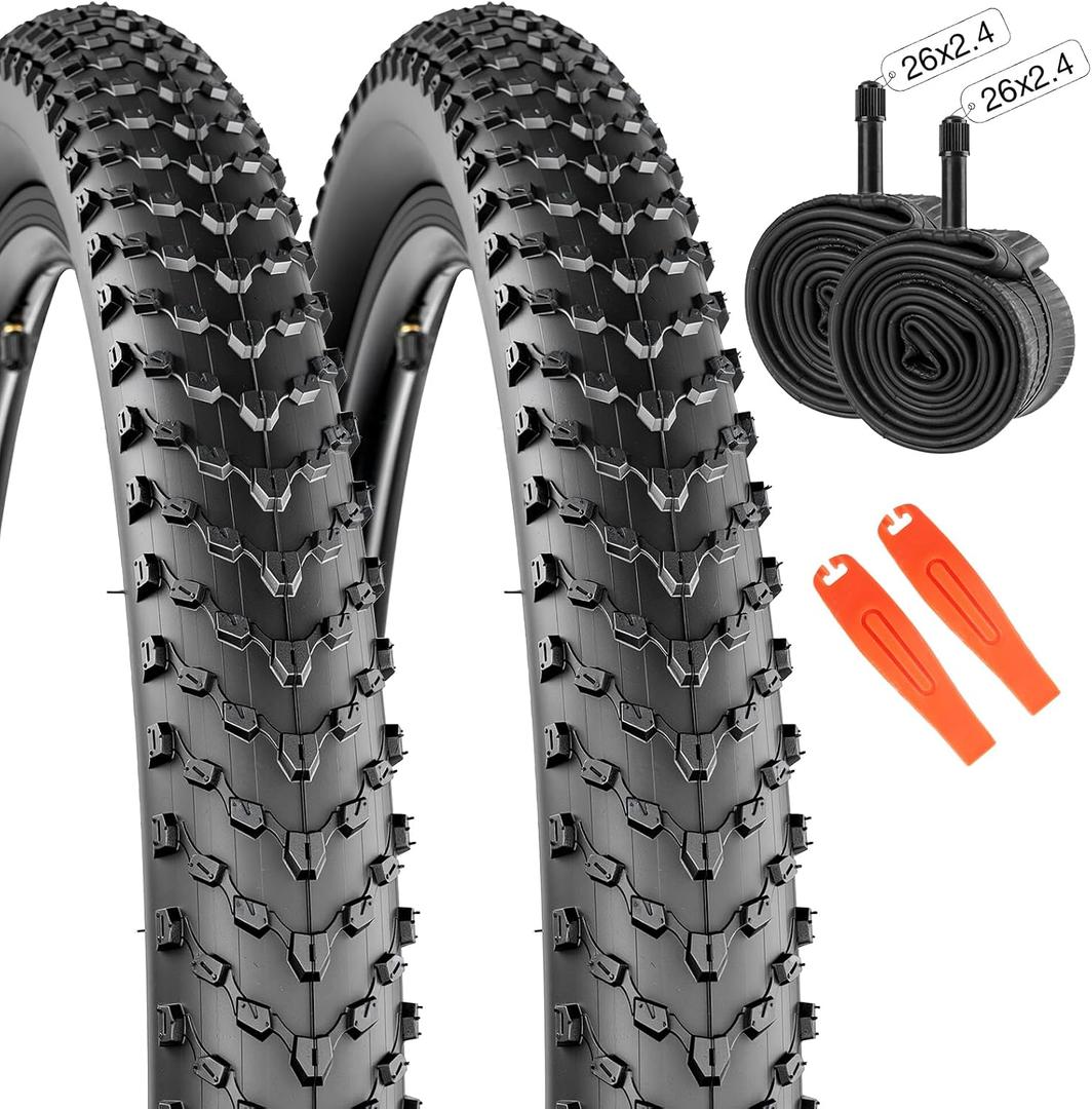 Foldable Mountain Bike Tire 20/24/26/27.5/29 x 2.4 Inch, Knobby All-Terrain Replacement Tire for MTB & Commuter Bikes Trail Cycling Tire