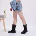 Vepose Women's Winter Snow Boots Fur Mid Calf Warm Suede Fuzzy Shoes 9.5