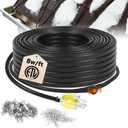 HEATIT 100ft Self-Regulating Heat Tape, 120V 8W/ft Roof & Gutter & Pipes Heating Cable with Thermostat and 10ft Lighted Plug, De-Icing Cable for Ice Dam Prevention & Freeze ProtectionETL Listed