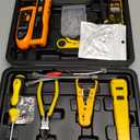 Gaobige Network Tool kit, RJ45 Crimp Tool kit Pass Through Crimper Cat6 Cat5 Cat5e Crimping Tool, Wire Tracker, 110/88 Punchdown Tool, Stripper, Cutter, Cat6 Pass Through Connectors