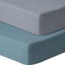 GUNTAIL Baby Crib Sheets for Boys Girls, 2 Pack Fitted Crib Sheet for Standard Crib and Toddler Mattress, Soft Microfiber Baby Sheet 52x28x8in. (Dark green & Dark grey)