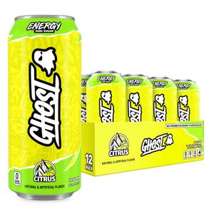 GHOST Energy Drink - 12-Pack, Citrus, 16oz Cans - Energy & Focus & No Artificial Colors - 200mg of Natural Caffeine, L-Carnitine & Taurine - Gluten-Free & Vegan (EXP 09/23/26)