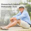 Wallaroo Hat Company Mens Palm Beach Fedora  UPF 50+ UV Sun Protection, Wide Brim Sun Hat, Packable Design, Adjustable Size (Large-X-Large, Camel)