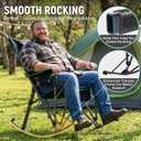 FUNDANGO Oversized Rocking Camping Chair 440Lbs Padded Folding Camp Chairs, Black Rockcomfy-1 Pack