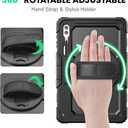 SEYMAC for Samsung Galaxy Tab S10 Ultra 2024/ S9 Ultra/ S8 Ultra Case 14.6 Inch, Heavy Duty Shockproof Protective Case with Screen Protector, Stand, Hand/Shoulder Strap and Pen Holder, Black