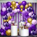 KatchOn, Purple and Gold Balloon Arch Kit - Big, Pack of 122 | Purple and Gold Balloon Garland Kit for Birthday, Baby Shower | Purple Graduation Balloons for Purple And Gold Graduation Decorations