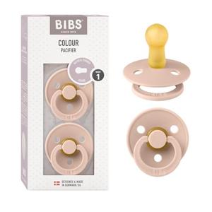 BIBS Pacifiers Colour Collection | Natural Rubber Baby Pacifier | Set of 2 BPA-Free Soothers | Made in Denmark | 18+ Months (Pack of 2) | Blush