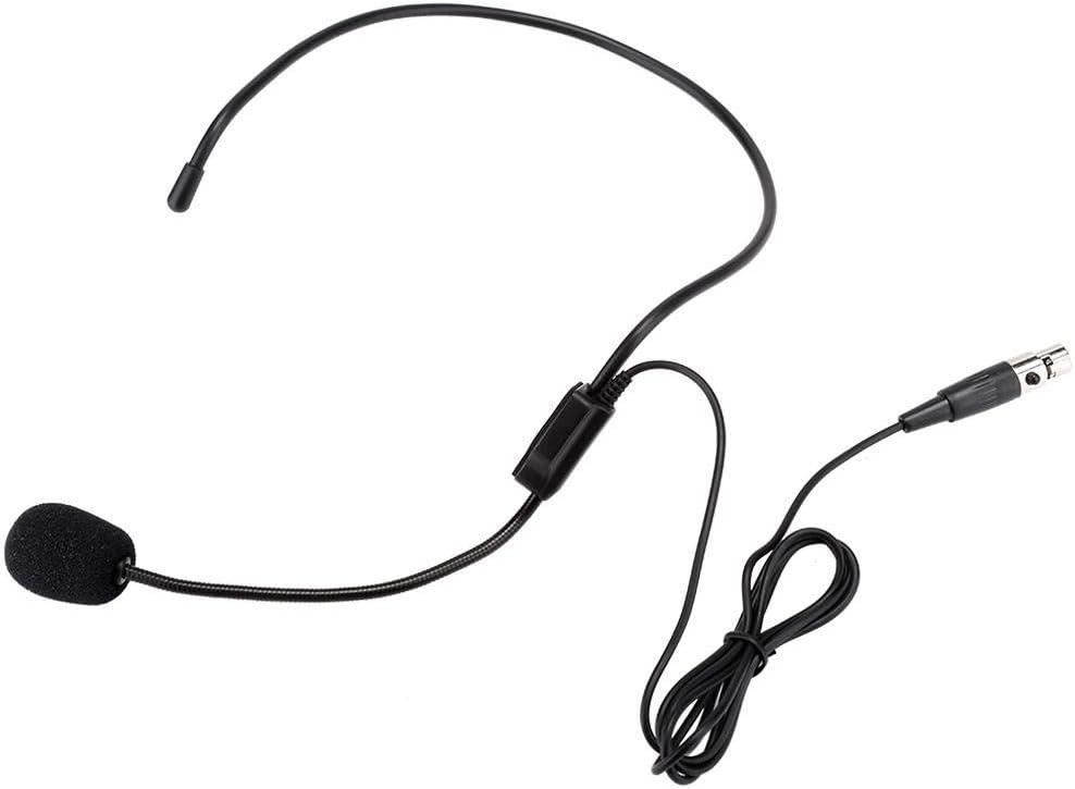 Mini XLR 3 Pins TA3F Plug Professional Head-Wear Mic Headset MicrophoneBlack