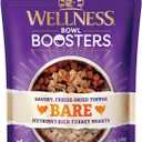 Wellness Bowl Boosters Bare Freeze Dried Turkey Dog Food Topper for Small, Medium, and Large Breeds, Grain Free, Natural, 4 oz Bag (EXP 04/07/27)