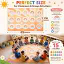 7.5x5 ft Large Rainbow Classroom Rug, Educational Area Mat