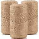 984 FT Natural Jute Twine, 3ply Thin Ribbon Hemp Twine for Gardening, Plant, Gift Wrapping, Art, Wedding Decoration, Packing, Bulk (3 Roll)