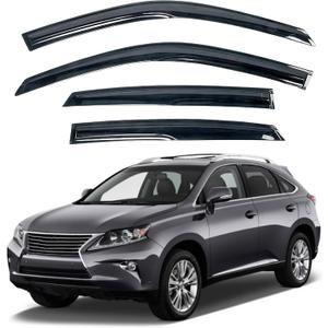 KPY Window Visor Compatible with Lexus RX350 RX450h 2010-2015, 4PC Rain Guard Side Window Vent Deflectors Tape-On Mugen Style, 2010 2011 2012 2013 2014 2015