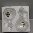 Needzo Jerusalem Cross Cruet Set, Oil and Vinegar Bottle Dispensers, Catholic Church Supplies, 6.5 Inches