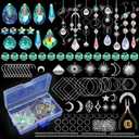 HYBEADS 200 Pcs DIY Suncatcher Making Kits for Adults Crystal Sun Catchers Crafts with Hooks Chains Pendants Rainbow Maker for Window Hanging Prism Indoor Outdoor Garden Xmas Wedding Party Decor