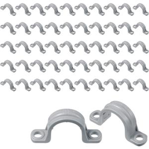 Demissle PVC Conduit Clamp 2 Hole Straps Heavy Duty Grey Plastic Conduit Strap U Clip Mounting Bracket for Cables(50 Pcs,3/4 Inch) Demissle PVC Conduit Clamp 2 Hole Straps Heavy Duty Grey Plastic Conduit Strap U Clip Mounting Bracket for Cables(50 Pcs,3/4 Inch)