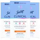 Secret Clinical Strength 100HR Sweat & Odor, Stress Response Invisible Solid Antiperspirant Deodorant for Women, 3X Stress Protection with Hyaluronic Acid, PH Balanced, 1.6 oz (Pack of 3)