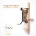 51" Wall-Mounted Cat Tree  Modern Space-Saving Cat Shelf with Sisal Scratching Post & Steel Climbing Steps  Stylish Cat Wall Furniture for Small Spaces