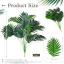 Tigeen 4 Pcs Artificial Palm Leaves Tree 33 Inch Tall Tropical Plant Outdoor Extra Large Leaf with Stem Fake Faux Imitation Greenery Bush Branch for Wedding, Arrangement, Office, Party, Indoor