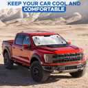 EcoNour Accordion Truck Windshield Sun Shade | Foldable Sun Visor with 4 Suction Cups | Reflective Automotive Windshield Shade Blocks UV Rays&Heat |Window Sun Blocker for Cool Interior - 66" x 31"