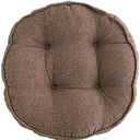 vctops Soft Chair Pads 18 inch Diameter Super Comfy Thicken Solid Color Round Seat Cushion for Kitchen Dining Room Office Chairs (Coffee,18" x 18")